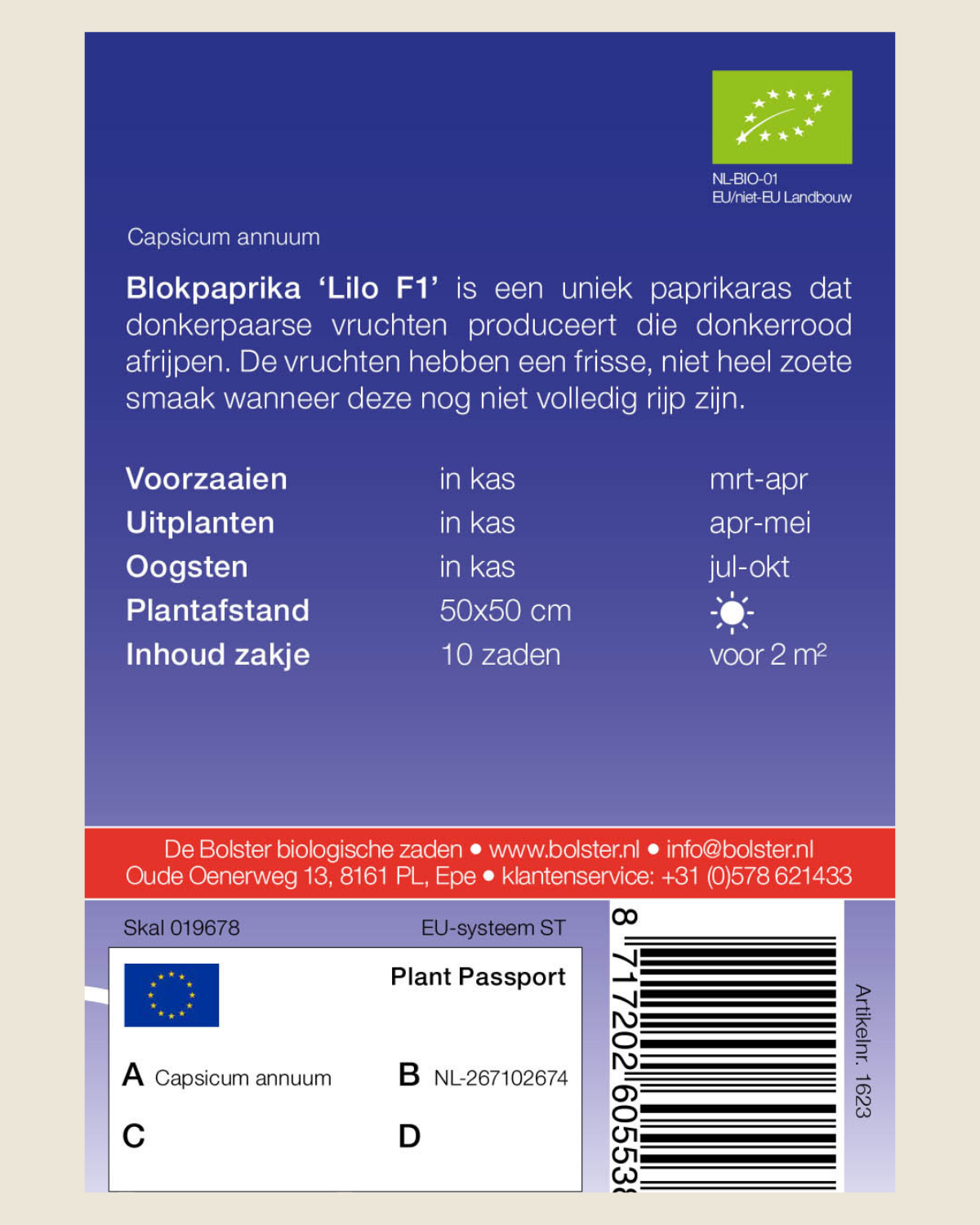Blokpaprika 'Lilo F1' BIO