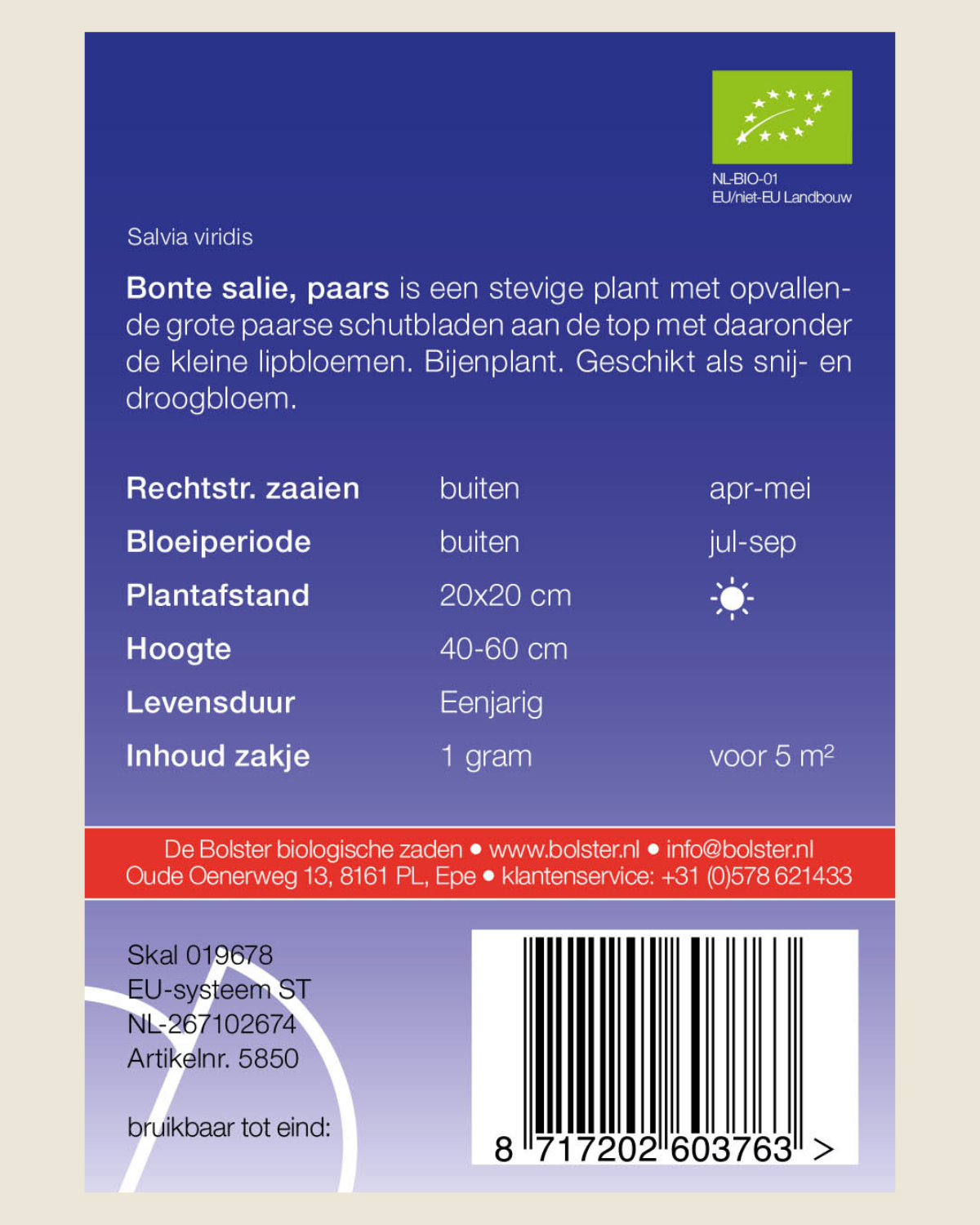 Bonte salie, paars BIO