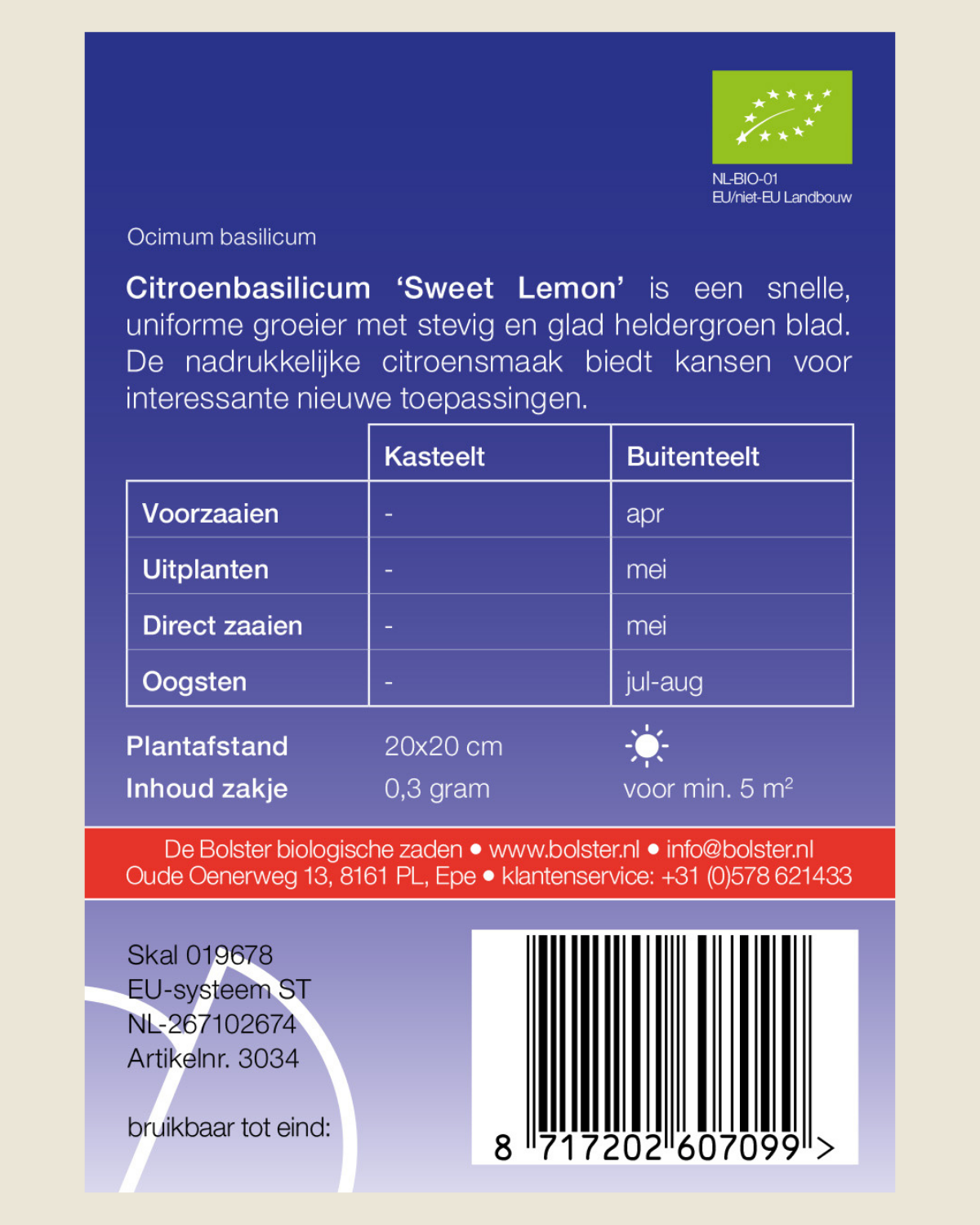 Citroenbasilicum 'Sweet Lemon' BIO