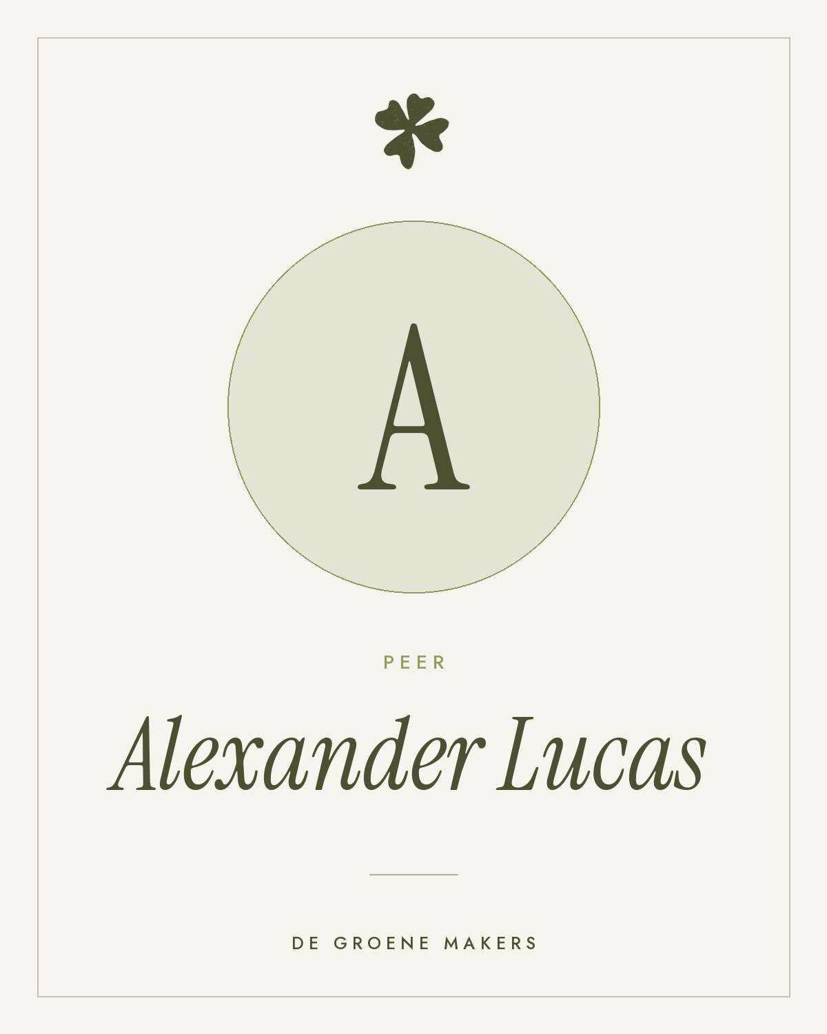 Peer ‘Alexander Lucas’ - De Groene Makers