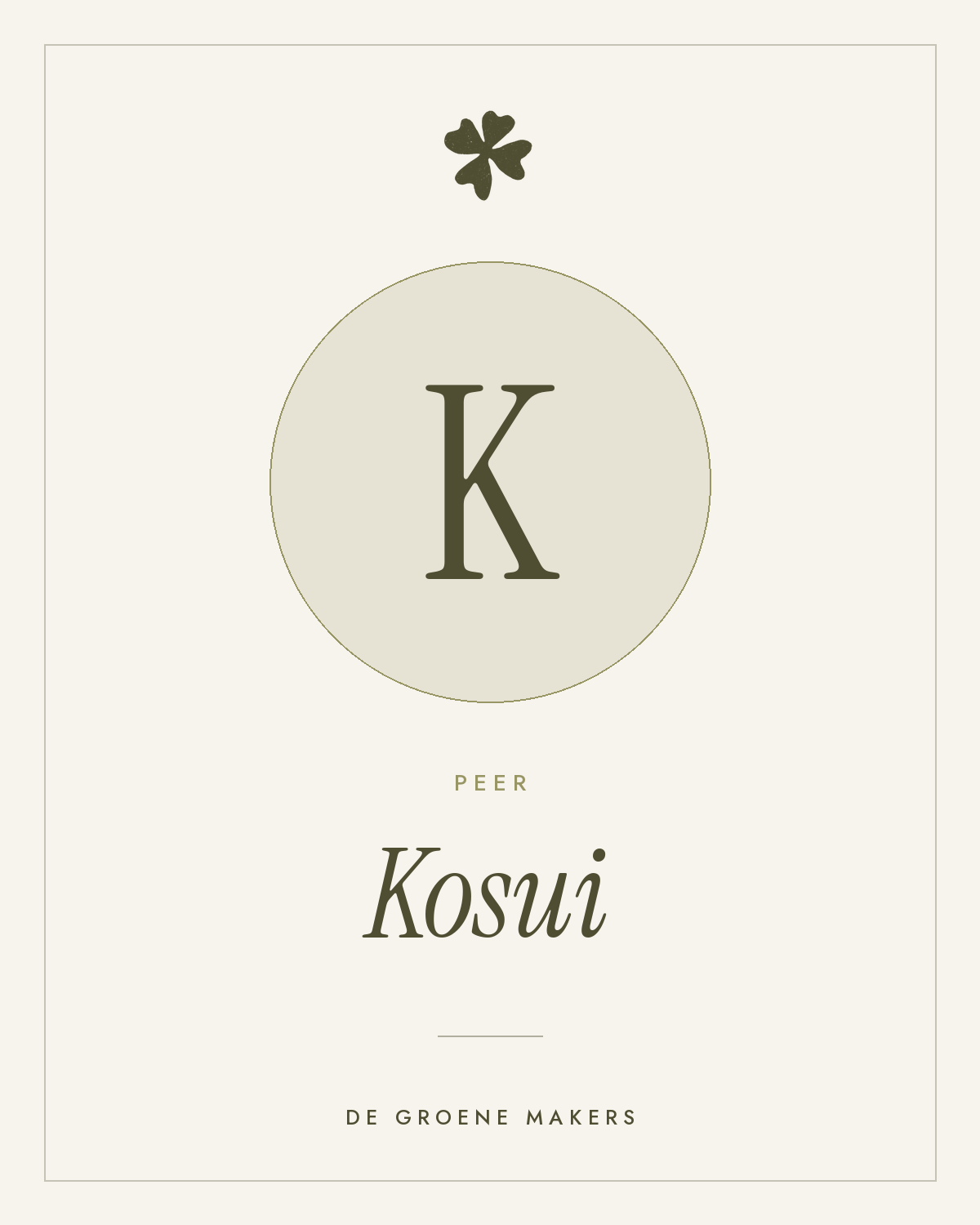 Peer ‘Kosui’ - De Groene Makers
