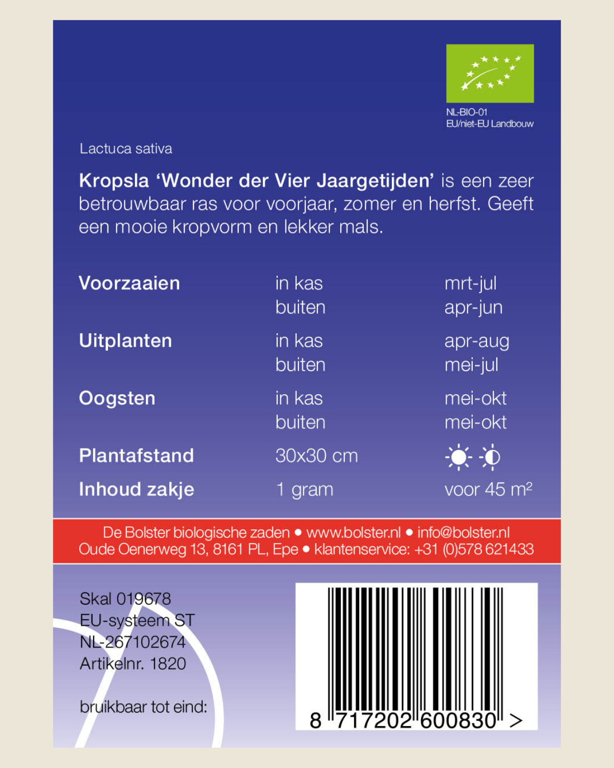 Kropsla 'Wonder der Vier Jaargetijden' BIO