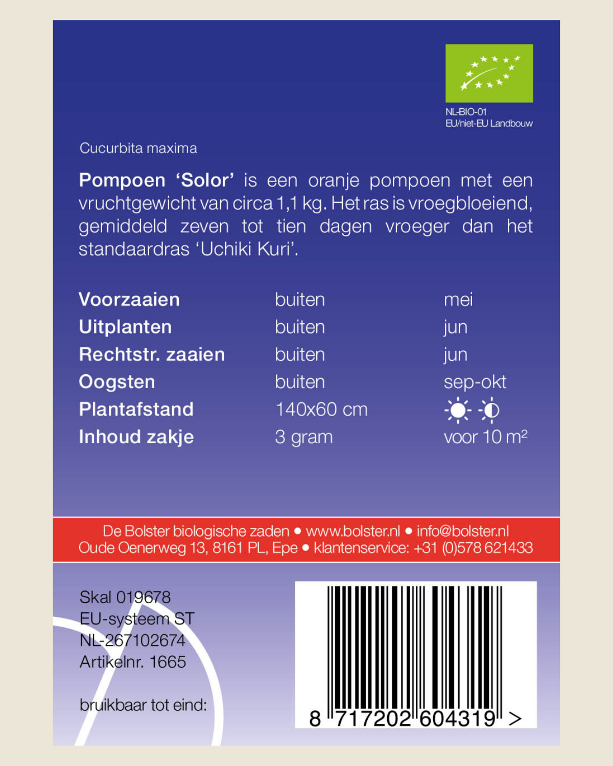 Pompoen 'Solor' BIO