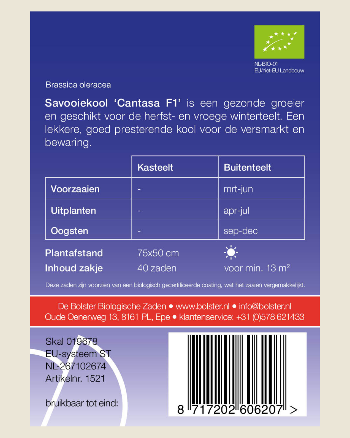 Savooiekool 'Cantasa F1' BIO