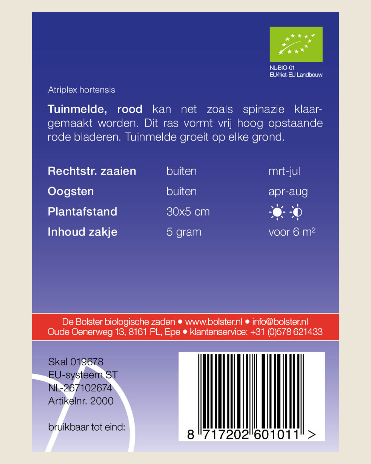 Tuinmelde, rood BIO