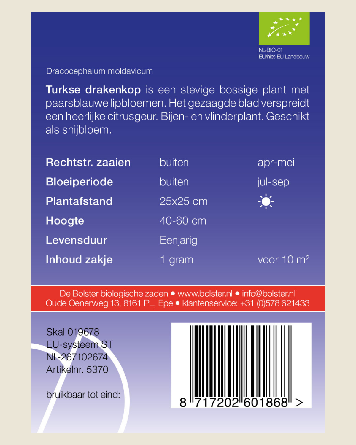 Turkse drakenkop BIO