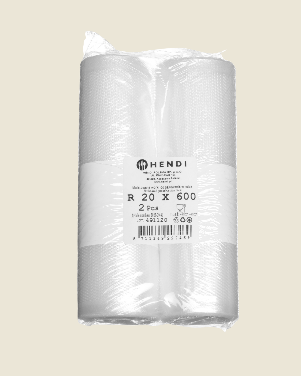 Vacuümzakken op rol – reliëf, 20 × 600 cm (2 rollen)