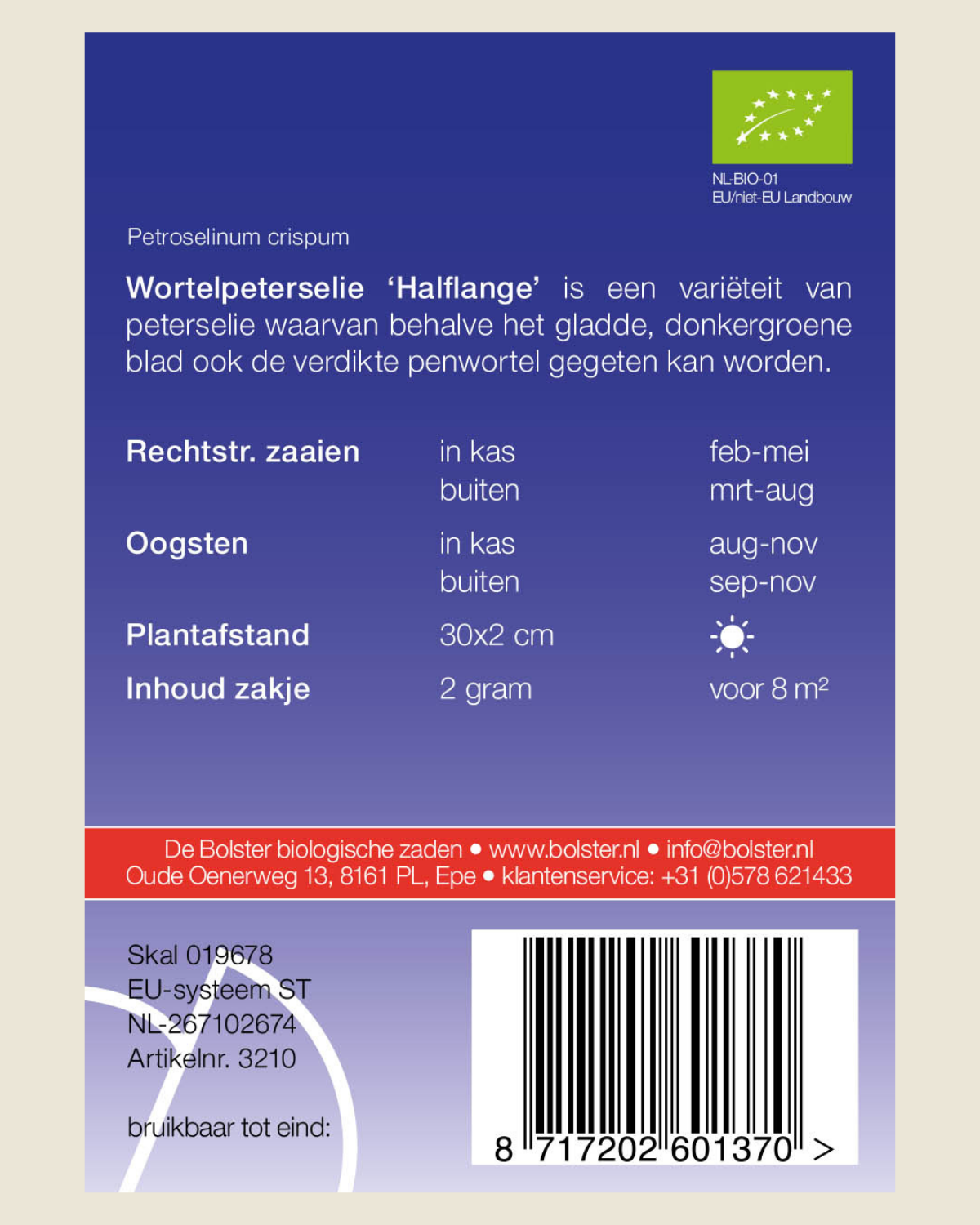 Wortelpeterselie 'Halflange'