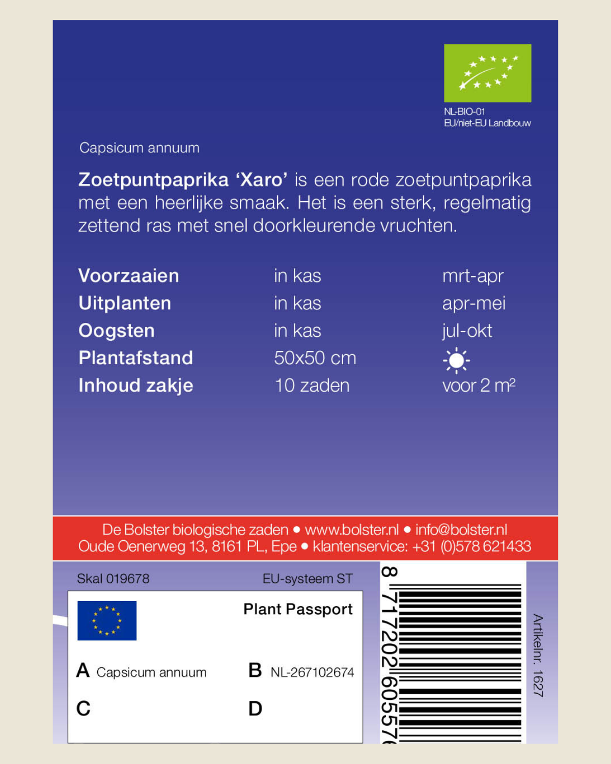 Zoetpuntpaprika 'Xaro' BIO