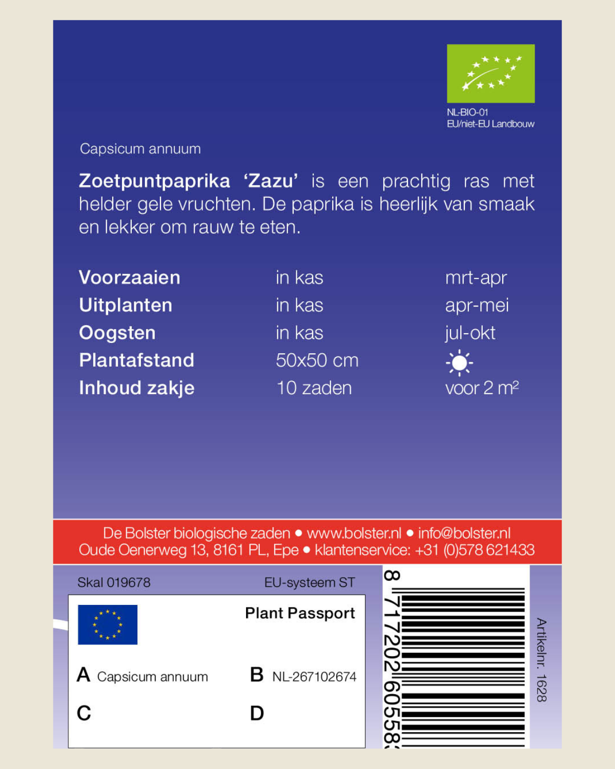 Zoetpuntpaprika 'Zazu' BIO