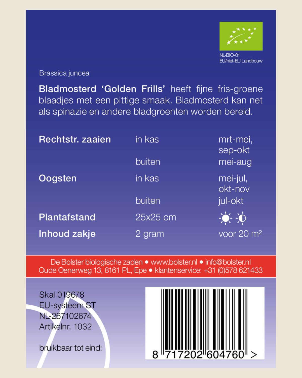 Bladmosterd 'Golden Frills' BIO