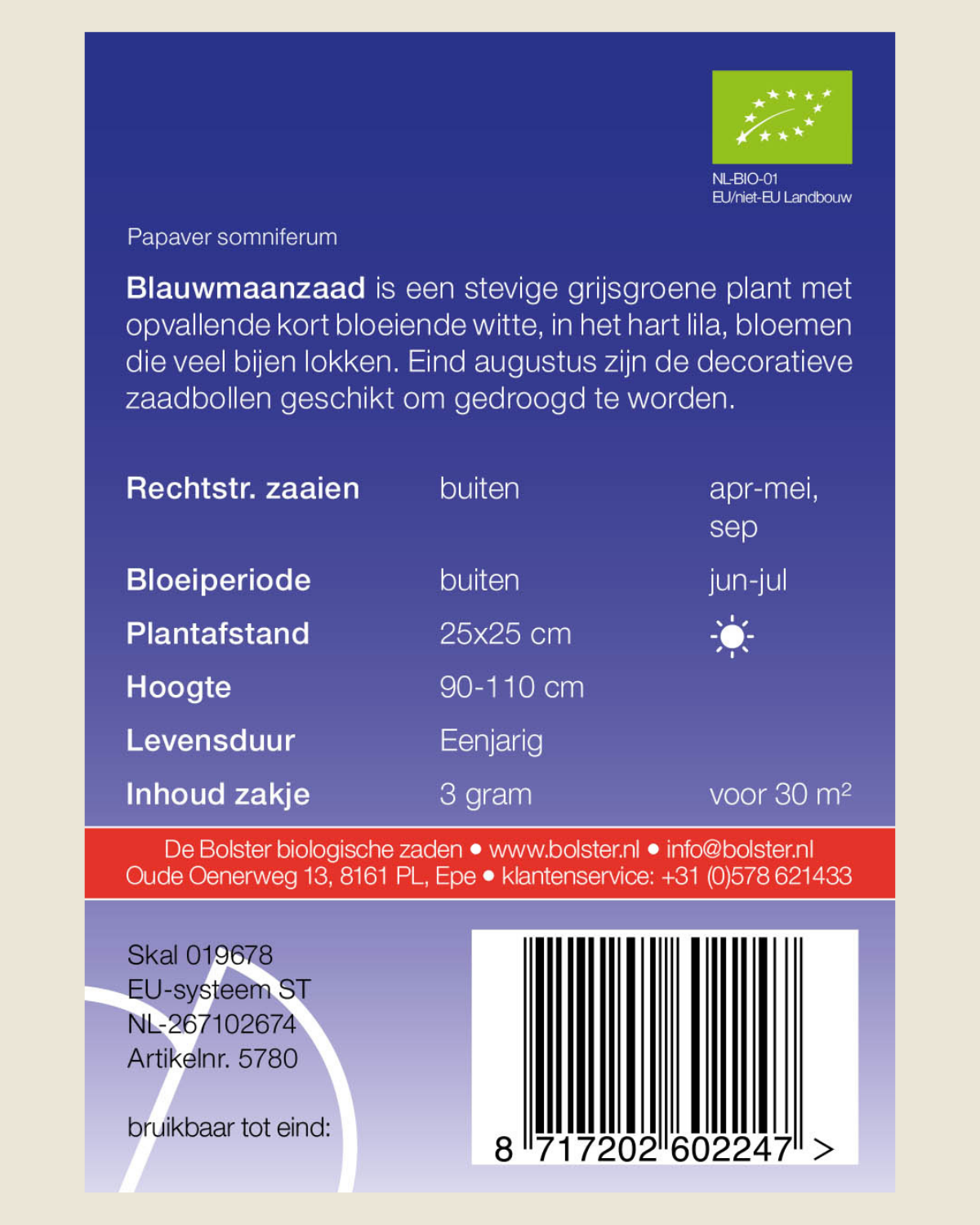 Blauwmaanzaad BIO