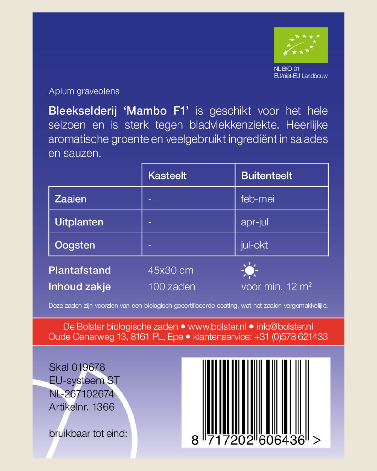 Bleekselderij 'Mambo F1' BIO