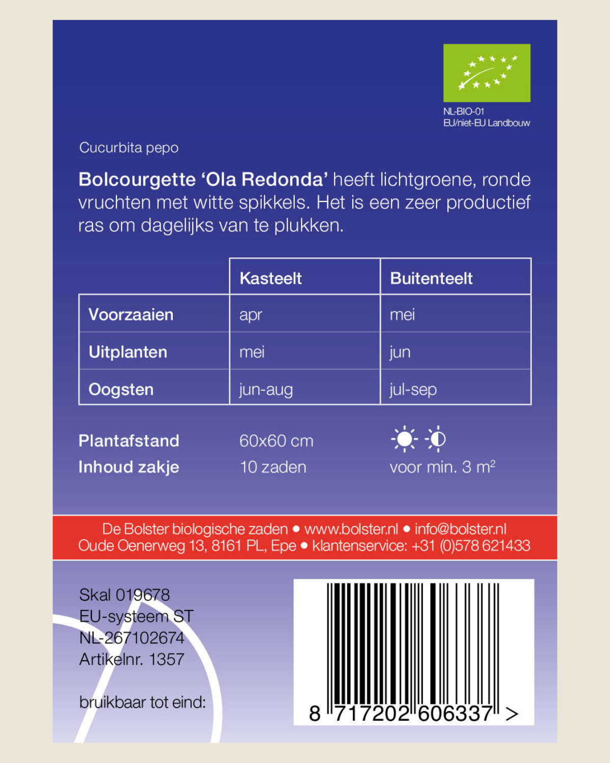 Bolcourgette 'Ola Redonda' BIO