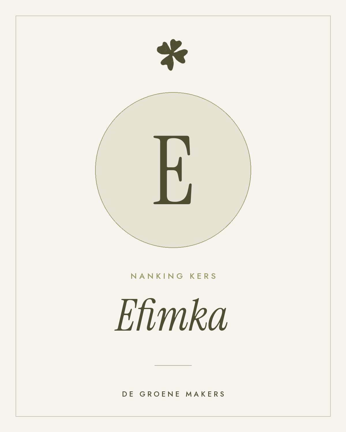 Nanking kers ‘Efimka’ - De Groene Makers