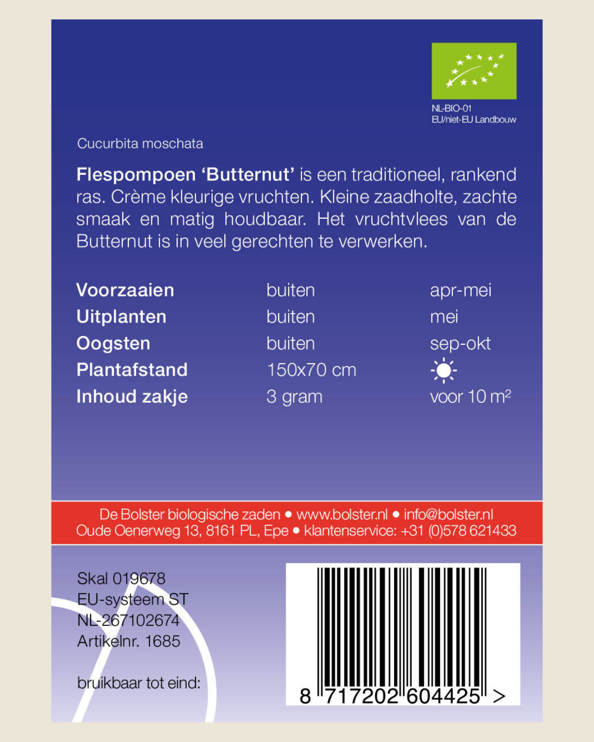 Flespompoen 'Butternut' BIO