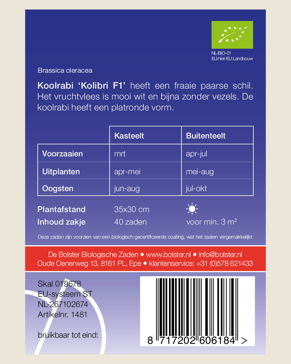 Koolrabi 'Kolibri F1' BIO