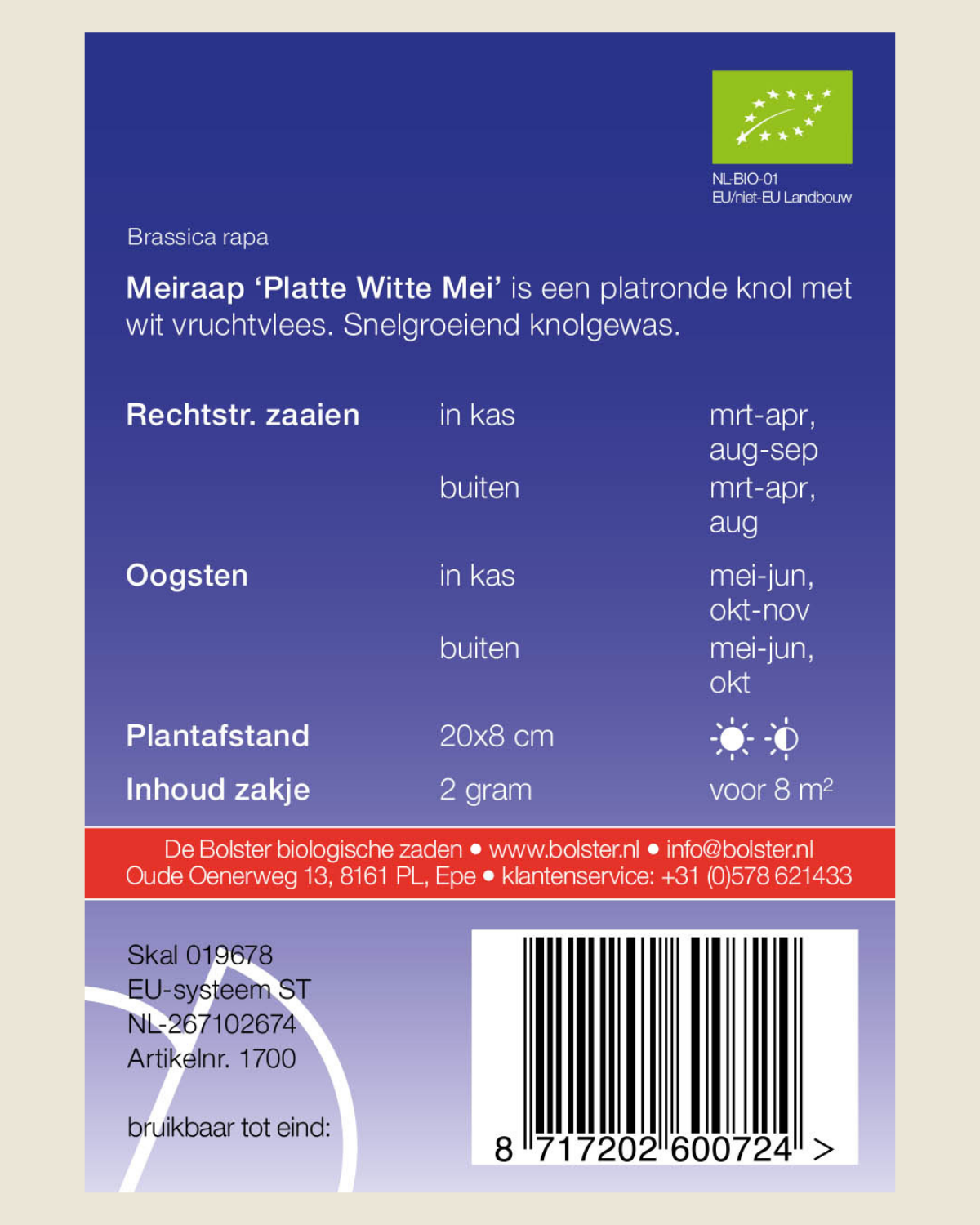 Meiraap 'Platte Witte Mei' BIO