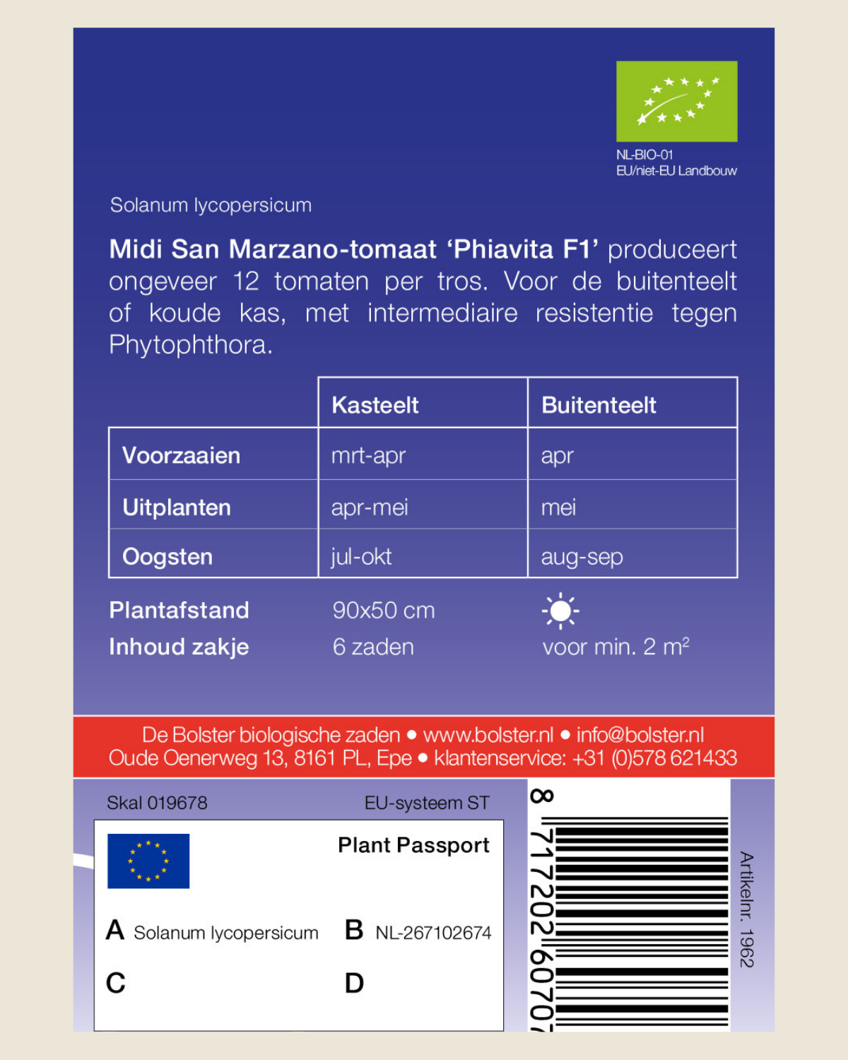 Midi San Marzano-tomaat 'Phiavita F1' BIO