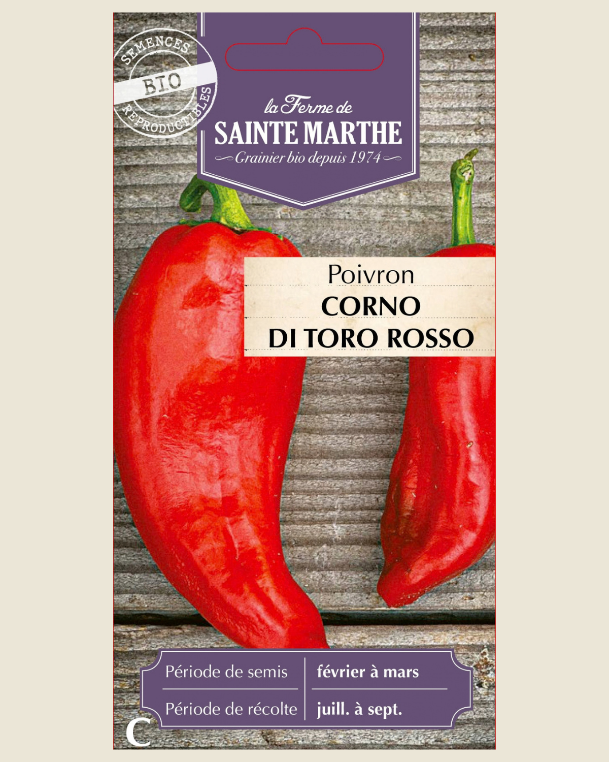 Puntpaprika 'Corno di Toro Rosso' BIO zakje - De Groene Makers