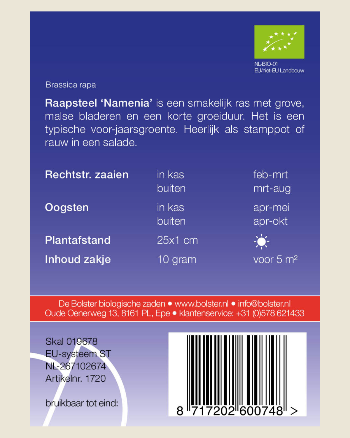 Raapsteel 'Namenia' BIO