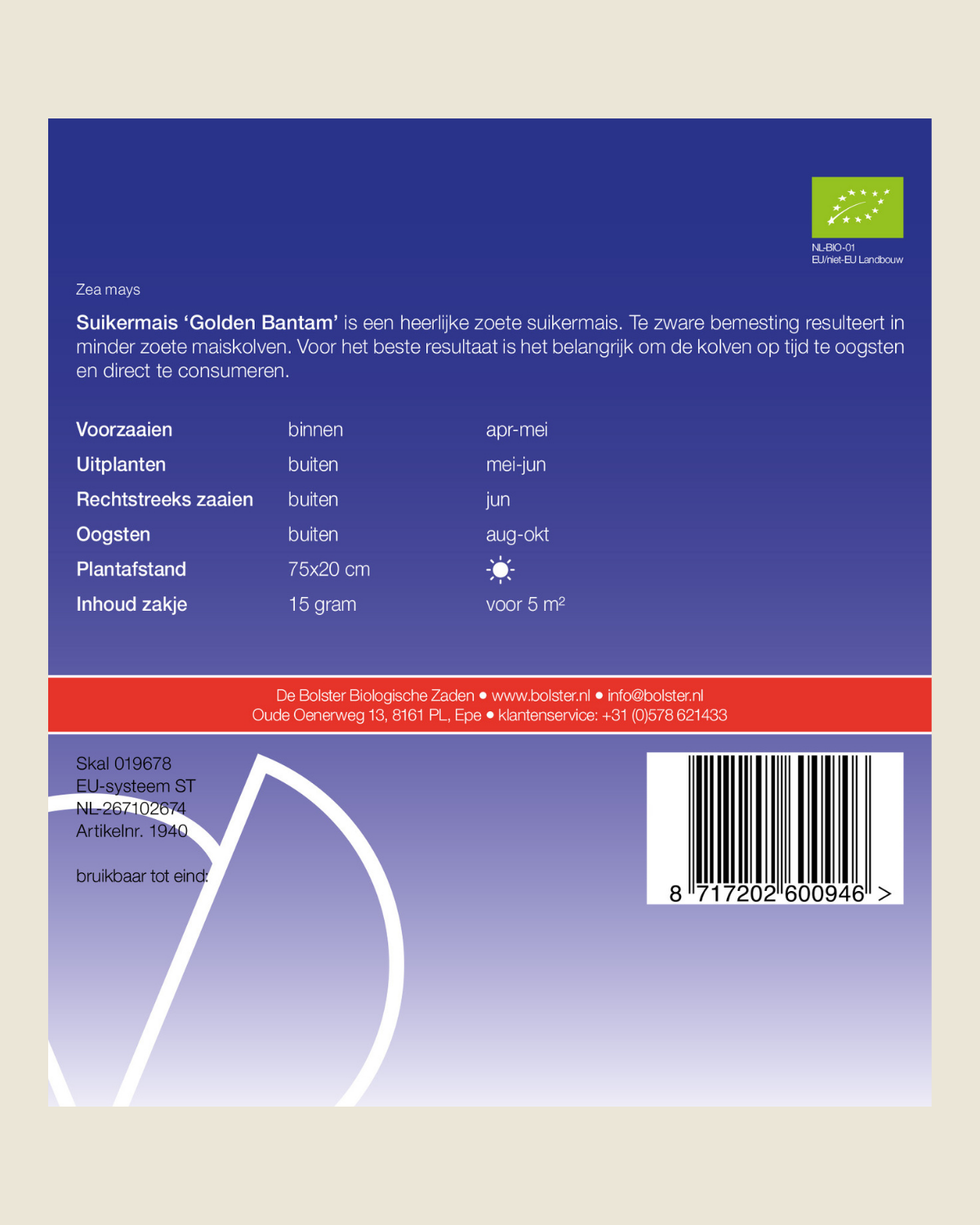 Suikermais 'Golden Bantam' BIO