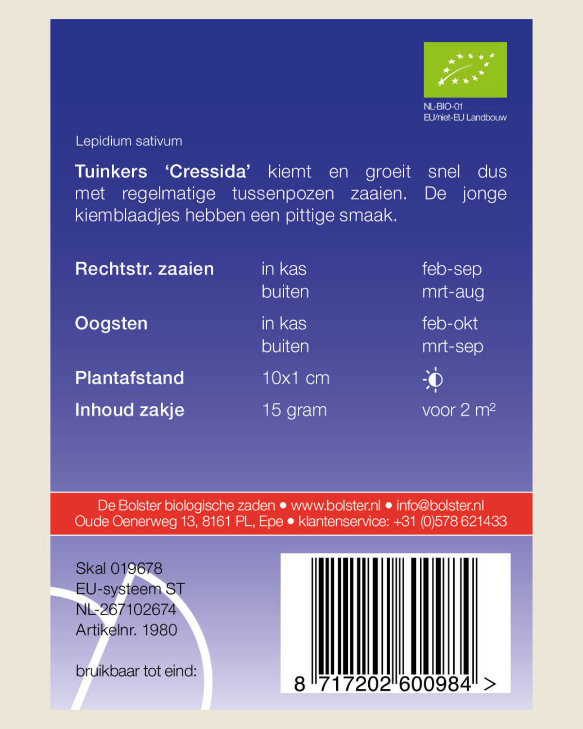 Tuinkers 'Cressida' BIO