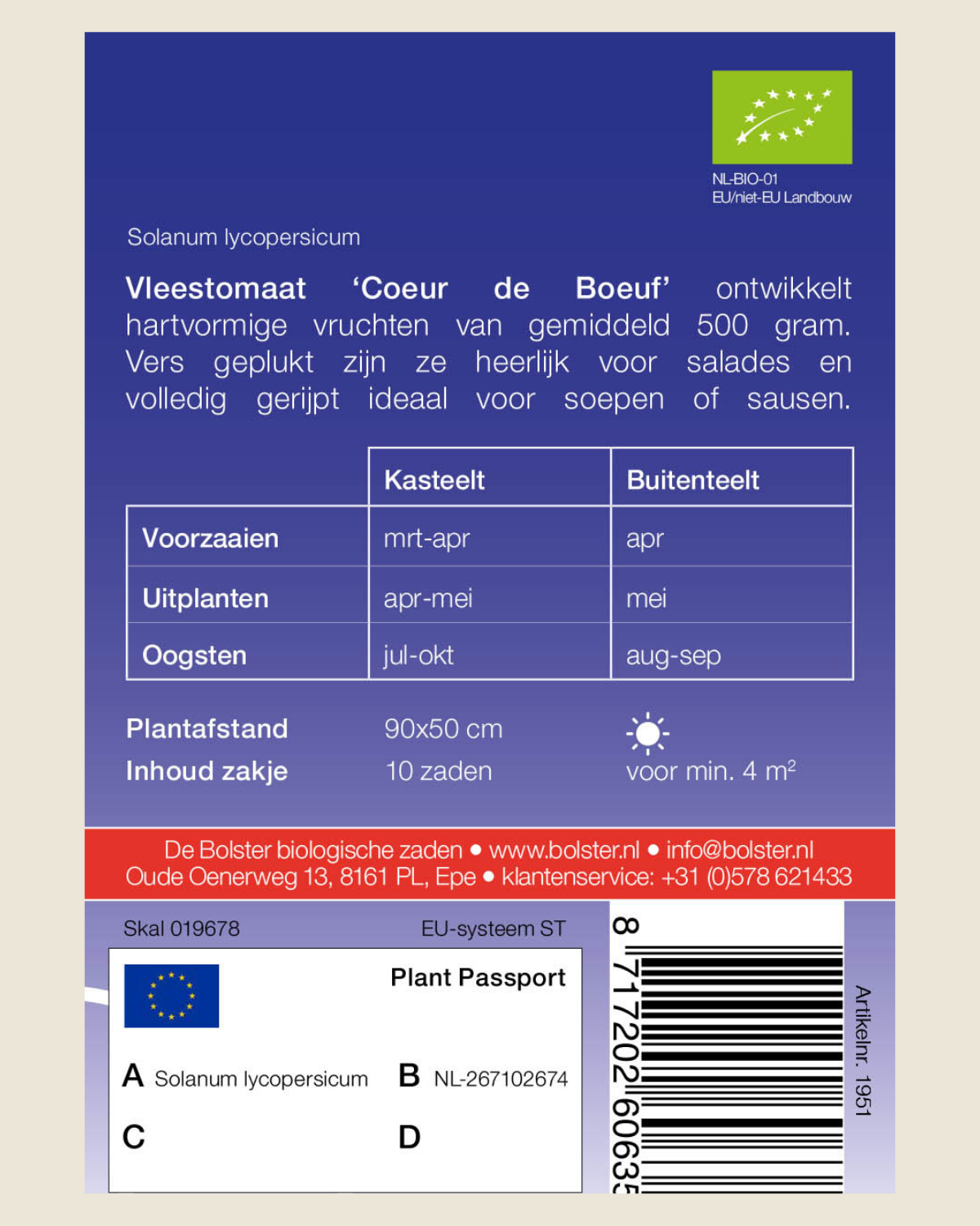 Vleestomaat 'Coeur de Boeuf' BIO