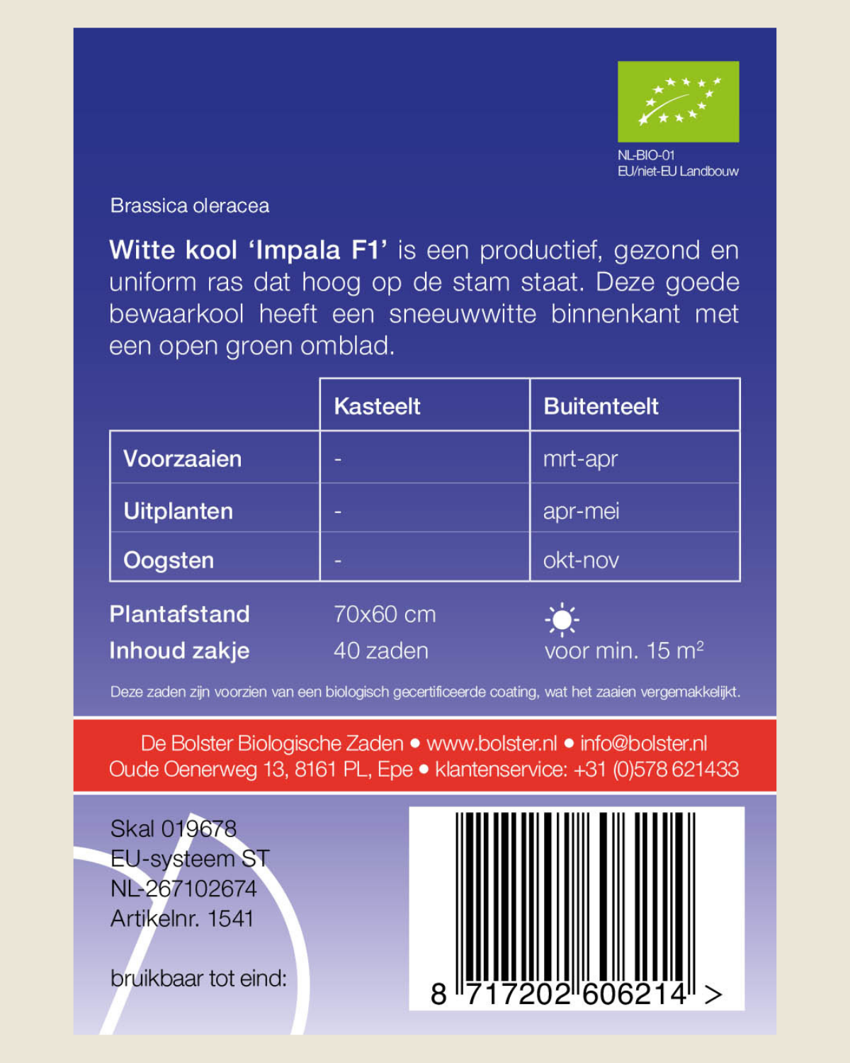 Witte kool 'Impala F1' BIO