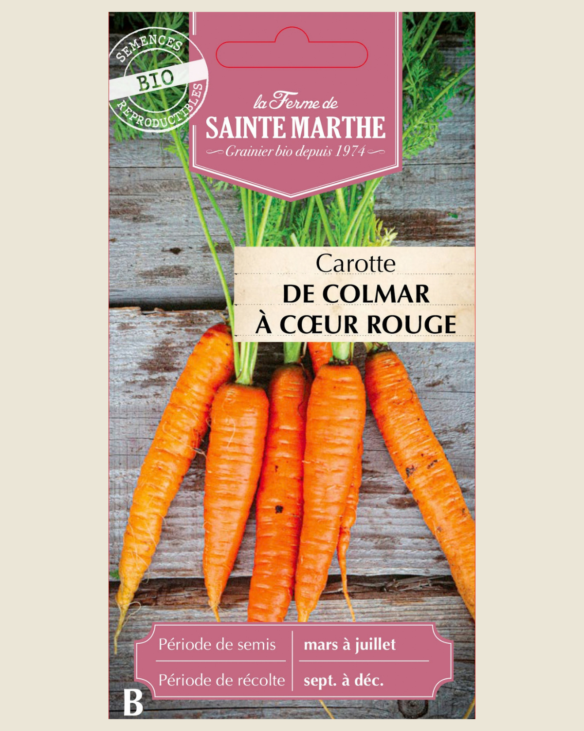 Wortel 'Colmar à Cœur Rouge' BIO zakje - De Groene Makers